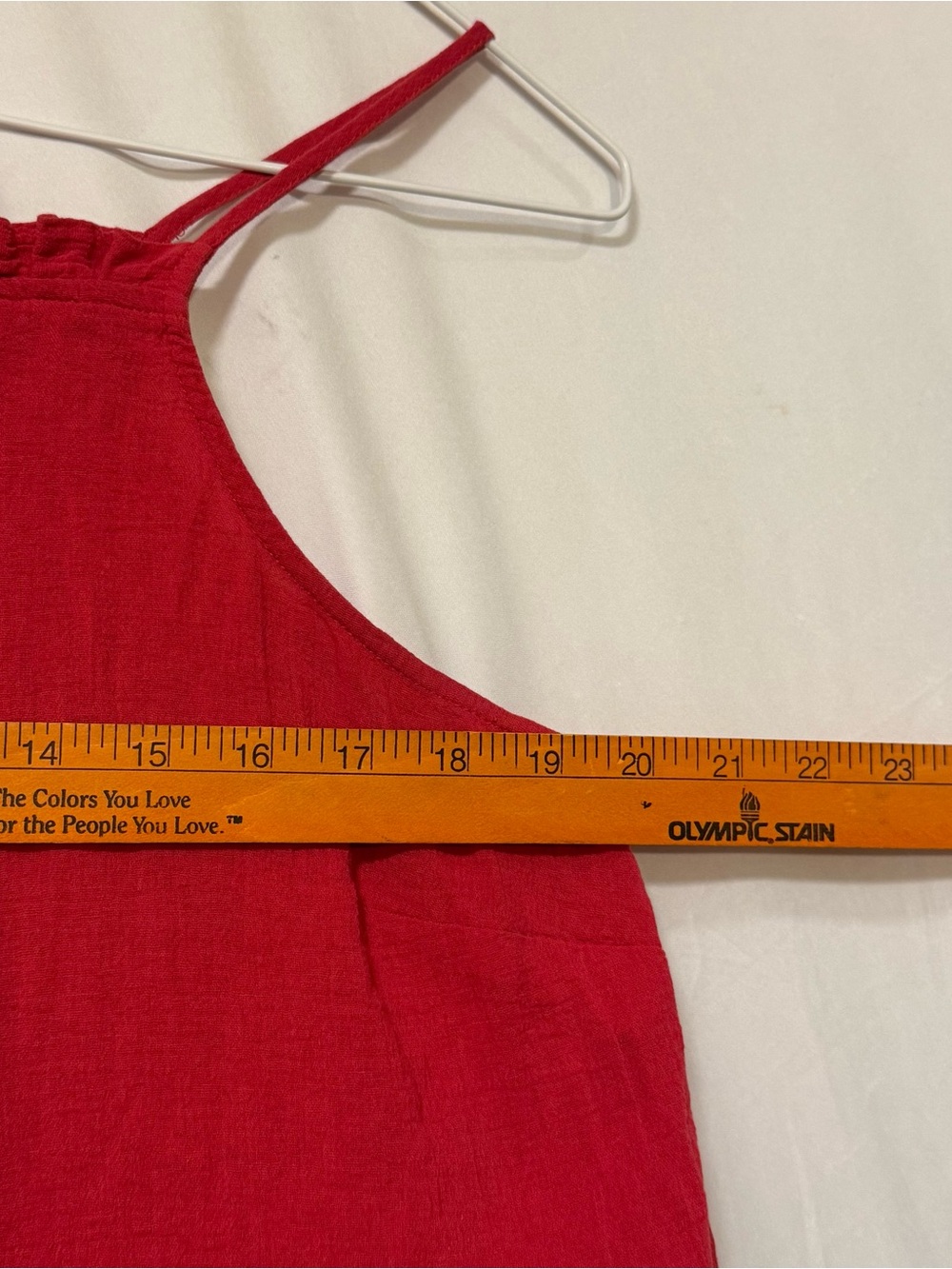 Universal Thread Bright Red Ribbed Cami with Ruffle Neckline - Picture 3 of 7